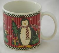 Sakura Debbie Mumm Christmas PENGUINS Coffee Mug